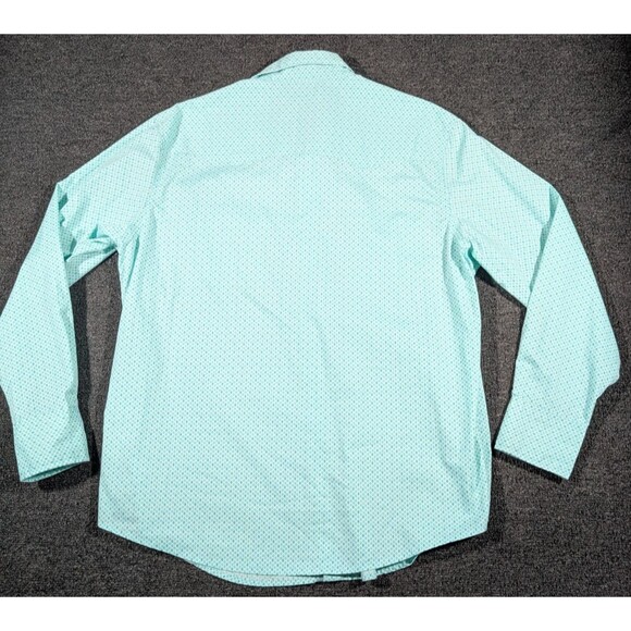 Wrangler Wrancher Western Pearl Snap Shirt Mens XL Diamond Pattern Long Sleeve - Picture 6 of 7